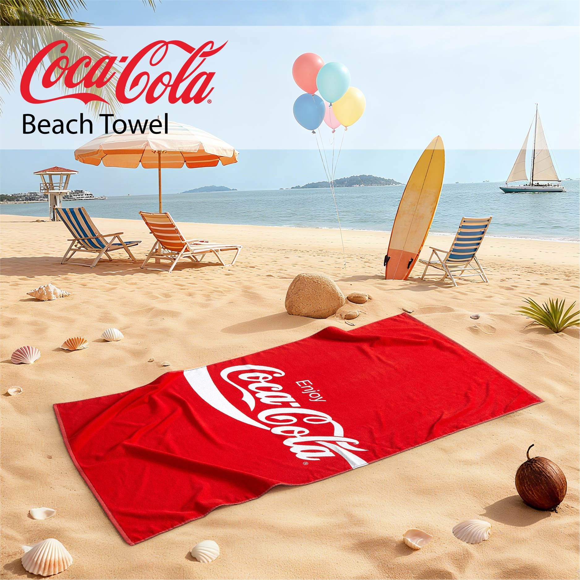Toalha de praia Coca-Cola Enjoy Coca-Cola, toalha de banho